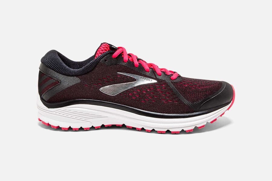 Brooks Men's Aduro 6 Road Running Shoes Black/Pink/Silver KONU-28576